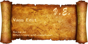 Vass Edit névjegykártya